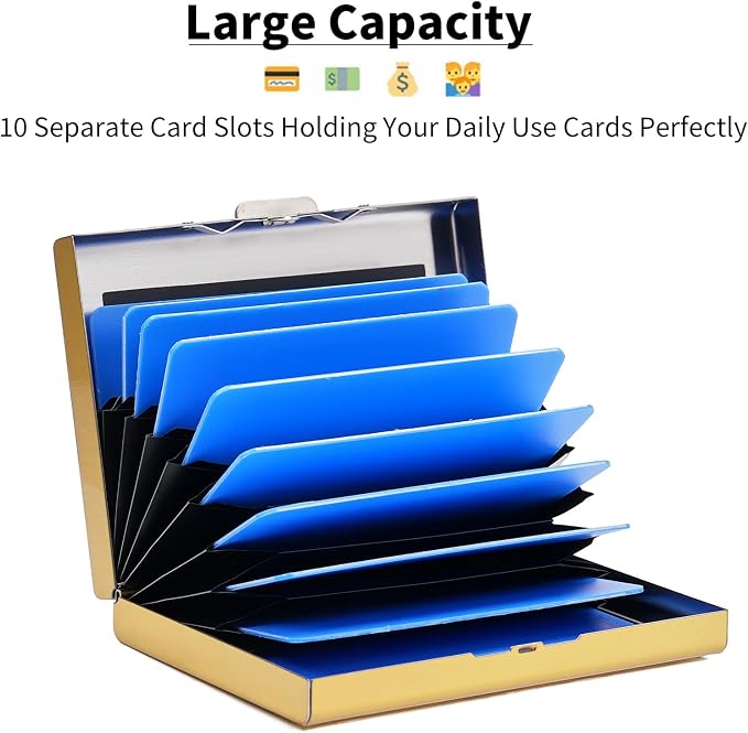 Credit Card Holder Wallet Stainless Steel Card Case RFID Blocking Business Card Holder Protector for Women Men - Image 2
