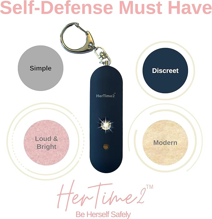 Personal Safety Alarm for Women - Loud Self Defense Siren, Waterproof Keychain with Strobe Light - Battery Powered, Black - Image 6