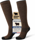 Merino Wool Compression Socks for Women & Men, 20-30 mmHg Knee High Dryarn Socks for Flying, Travel by Unknown