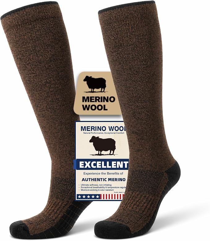 Merino Wool Compression Socks for Women & Men, 20-30 mmHg Knee High Dryarn Socks for Flying, Travel by Unknown