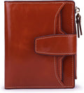 Women's RFID Blocking Leather Small Compact Bi-fold Zipper Pocket Wallet Card Case Purse with id Window by AINIMOER