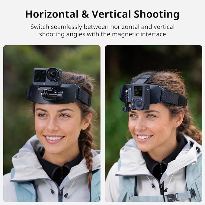 SMALLRIG Head Strap Mount for Action Cameras, Magnetic Quick Release | Adjustable Fit, Adapter Base for DJI Osmo Action 6/5 Pro/4, for Insta360 Ace Pro 2, for Hero 13/12/11/10/9 Black - 5724 - Image 6