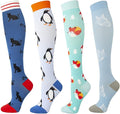 4 Pairs Compression Socks for Women & Men, Support Compression Sock 20-30 mmHg for Nurses, Pregnancy, Flying, Running,Travel by MoreYoungerMoreHealthier