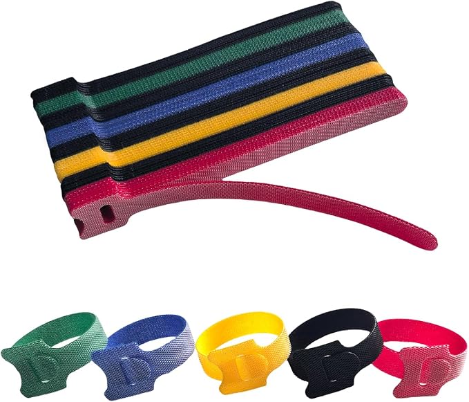 Multi-Colour Reusable Cable Ties Cord Straps Multi-Purpose Wire Ties Cord Wrap Hook and Loop Organizer Cable Management,Adjustable Cord Ties (6inches-160PCS) by Unknown