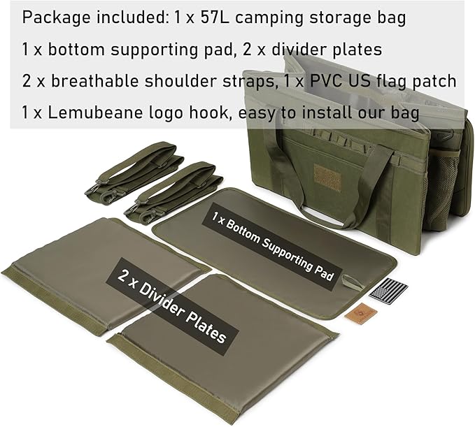 Tactical Camping Storage Bag Utility Tote Bag Camping Kitchen Organizer with Axe Holder & Shoulder Strap - Image 4