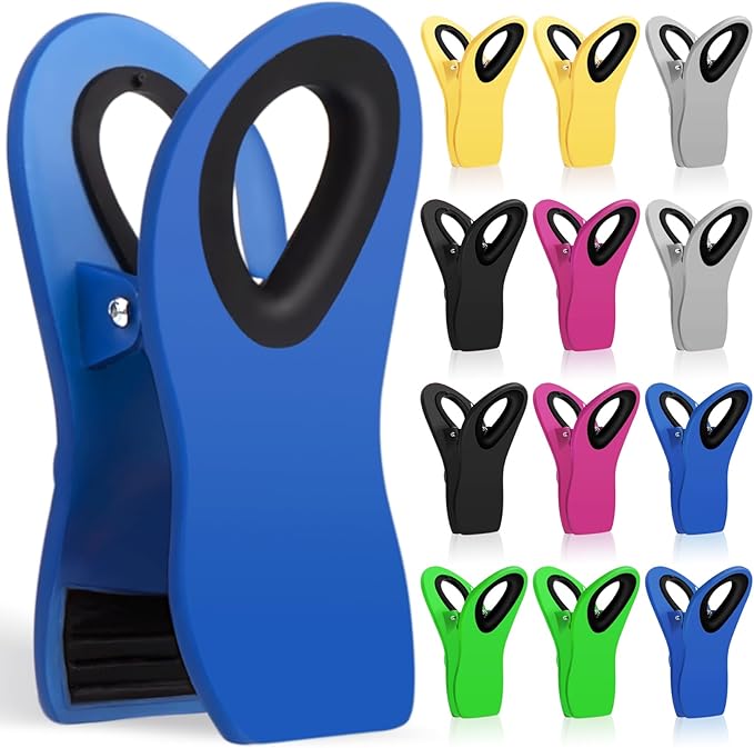JETMORE 12 Pack Chip Clips Bag Clips Food Clip for Food Storage, Snack | Strong plastic jaws preserve freshness, magnetic chip clips hold snacks, and kitchen clips organize opened bags by Jetmore