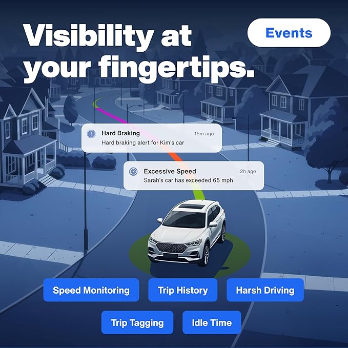 GPS Tracker for Vehicles with Real-Time Location | Route History, Speed Monitoring, Driving Insights, Geo-Fence, & Accident Notifications. No Contracts. Cancel Anytime. - Image 3