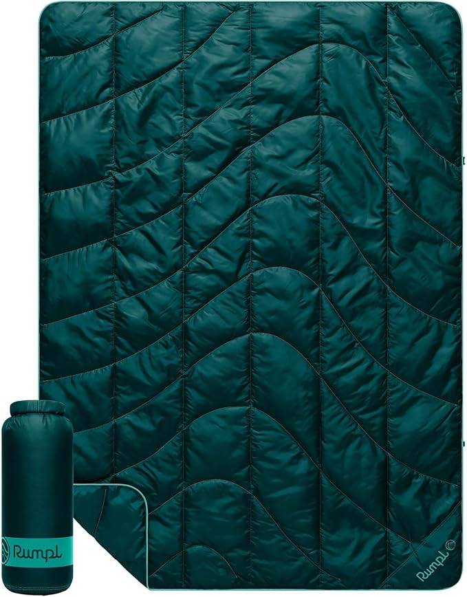 Rumpl Travel Puffy Ultra-Packable Blanket, Sea Moss | Travel-Size Warmth and Comfort, Ultra-Packable Recycled Puffy Blanket with NanoLoft Insulation for Planes and Trains by Rumpl