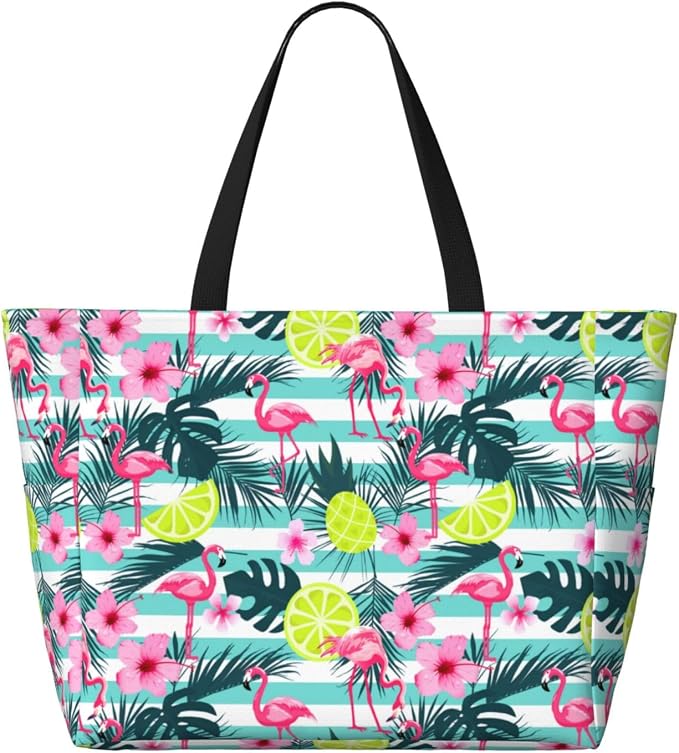 Beach Bag Tote Bags Waterproof Sandproof for Women Large Beach Tote Pool Bag Foldable with Zipper for Travel Weekend - Image 4