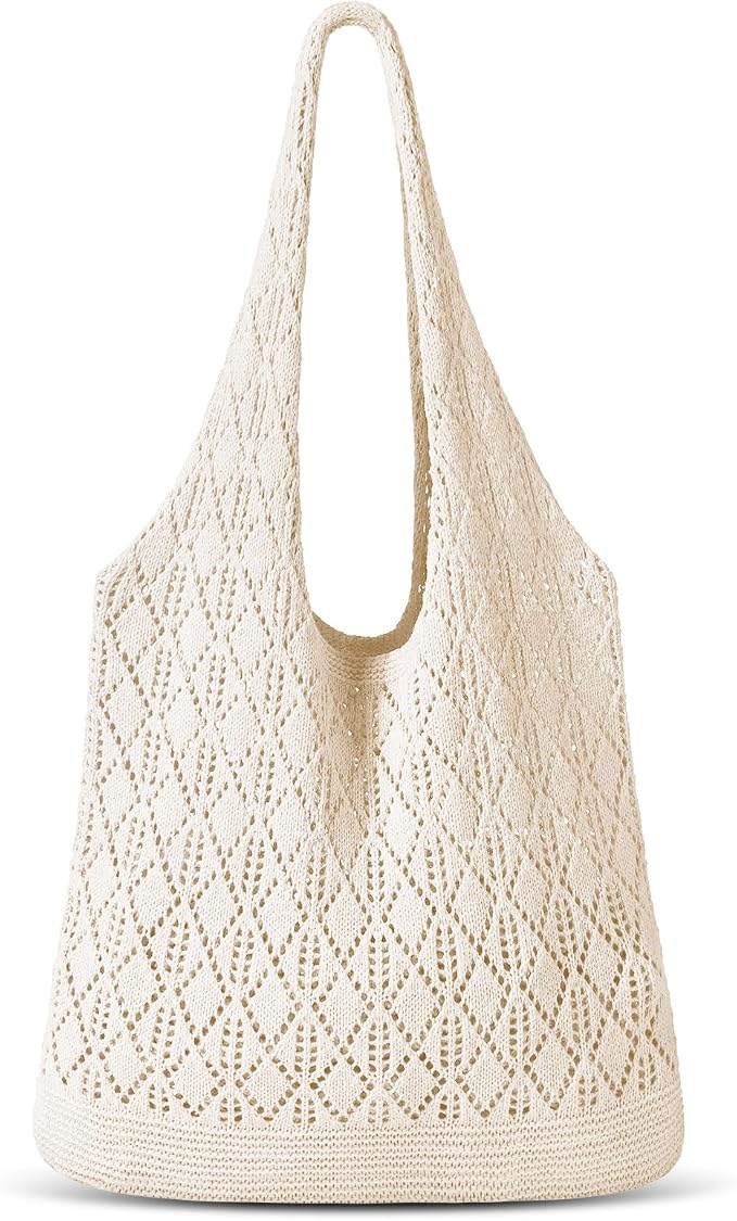 Sightor Crochet Tote Bag, Mesh Beach Bag Knit Summer Hobo Bag for Women | Beach Tote bag Vacation Outfits Aesthetic Boho Bag by Sightor