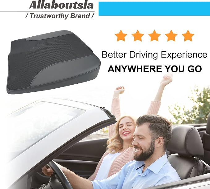Allaboutsla Car Seat Cushion, Car Seat Cushions for Long Driving | Comfortable Memory Foam Driver Seat Cushion, Automotive Seat Cushions, Butt Pillow for Car,Truck, Office Chair, Black - Image 6
