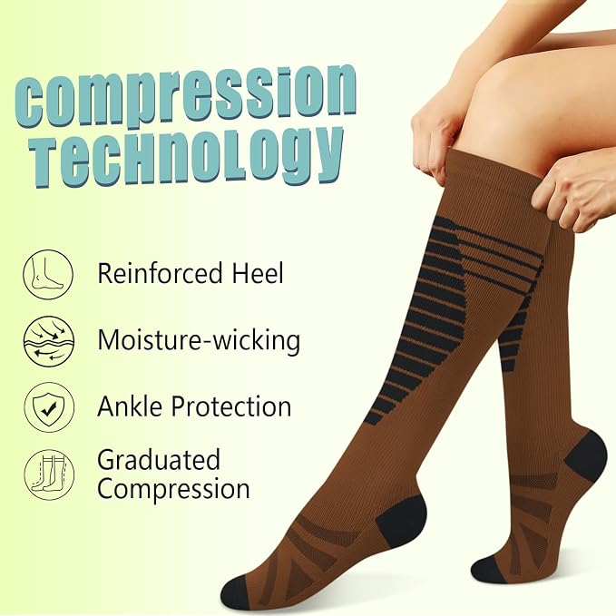 Copper Compression Socks 15-20 mmHg for Men & Women 8 Pairs – Circulation Support for Nurses, Travel, Running, Hiking, Soccer - Image 5