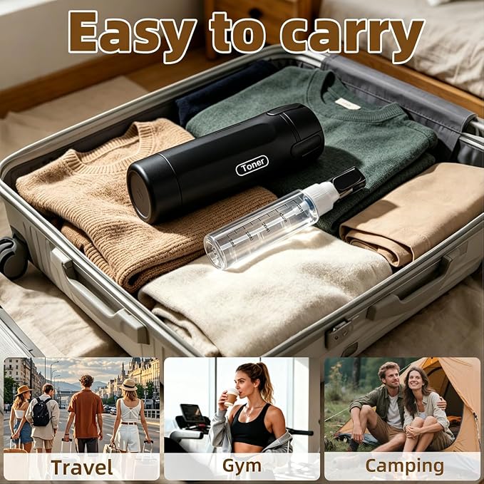 4-in-1 Travel Dispenser Bottle,4 Pack 30ML Travel Bottles for Toiletries, Leak Proof Travel Size Containers (Black) - Image 7