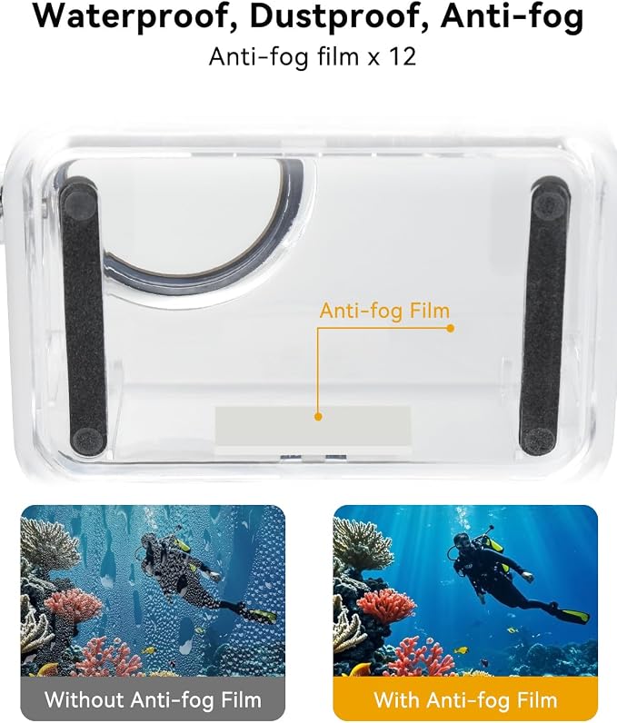 Waterproof Case for DJI Action 5 Pro Action 4/3 Camera Accessories | 164FT/50M Underwater Waterproof Case with Anti-Fog Shell Cage, for Deep Diving Scuba Snorkeling with Quick Release Screw - Image 6