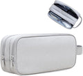 Teskyer Double Layer Cable Organizer Bag, Travel Tech Pouch, Light Grey | Elastic Bands Organization, Water Resistant Fabric, Multiple Compartments, Padded Protection, Travel and Office Use by TESKYER