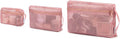 NOL 3-Pack Mesh Travel Toiletry Bags - Clear Zipper Travel Organizer, Airport Carry-On Compliant Reusable Cosmetic Makeup Bag for Women & Men (Dark pink) by NOLNaturalOrganicLifestyle