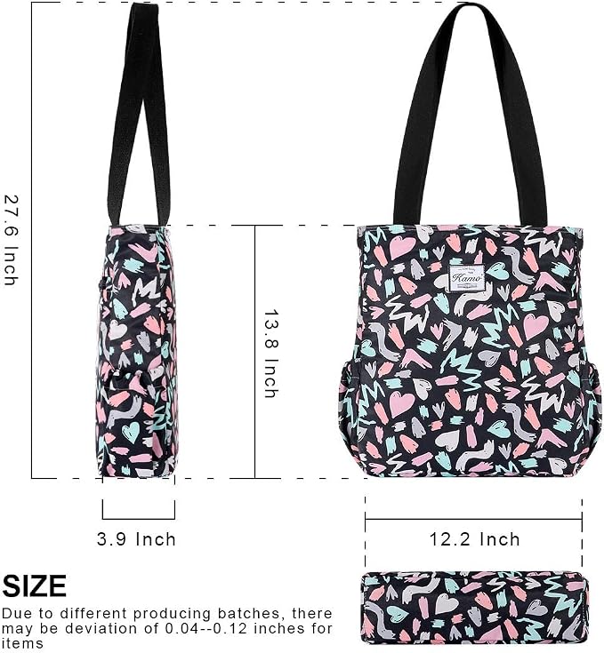 KAMO Floral Tote Bag - Waterproof Lightweight Handbags Travel Shoulder Bag for Hiking Yoga Gym Swimming Travel Beach - Image 3