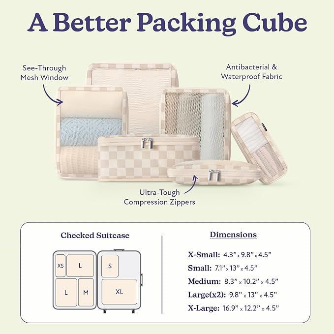 Vandel Space-Saving Compression Packing Cubes for Women 6-Pack Compressible | TSA-Approved Carry On Suit Case Organizer, Durable Luggage Packing Cubes for Travel Compression, Organizer Bags for Luggage - Image 3