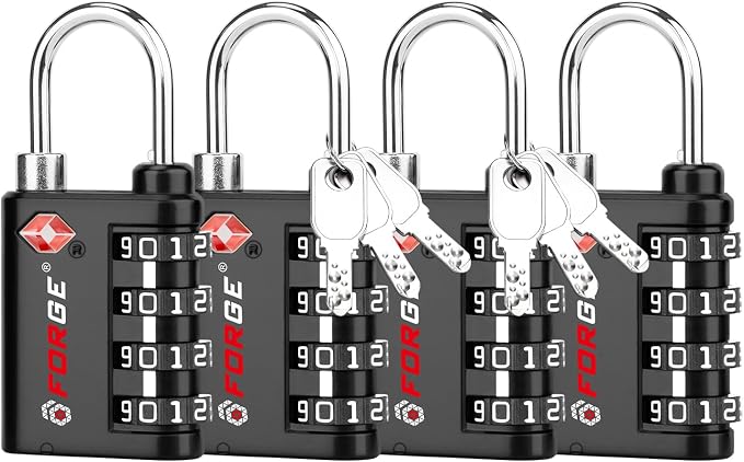 Forge Dual-Opening: Key or Combination Lock, TSA Approved Luggage Lock for Luggage, Pelican case, Travel, Gym, School and More. by Forge