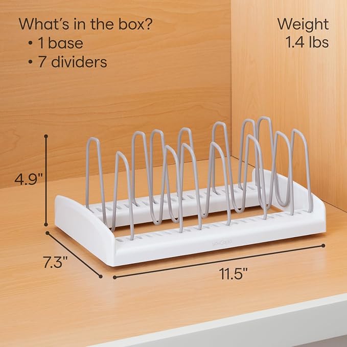 YouCopia StoreMore Adjustable Pot Lid Organizer, Standard, White - Image 4