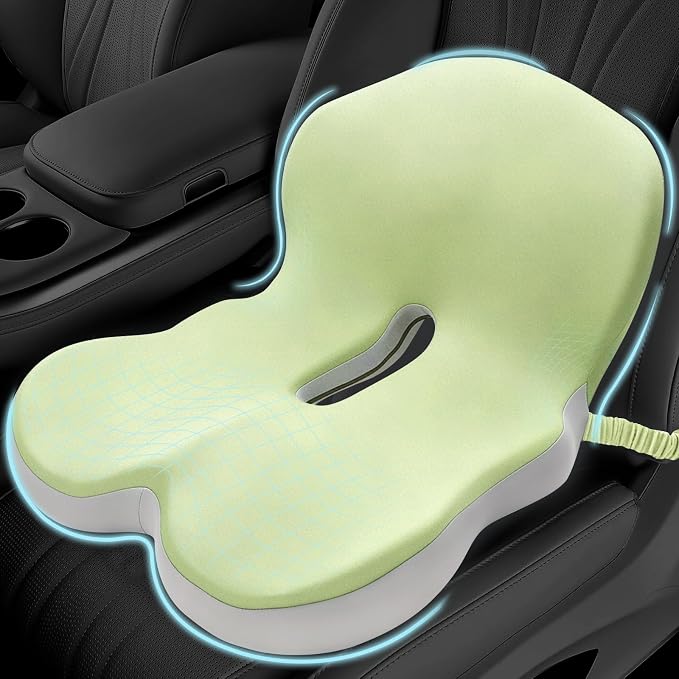 Car Seat Cushion with Lumbar Support Pillow, Seat Cushion for Driving | Ergonomic Seat Cushion for Relieve Sciatica & Tailbone Pain, Non-Slip for Car, Truck, Office Chair, Wheelchairs Home Use by MosxoedEnjoyLife