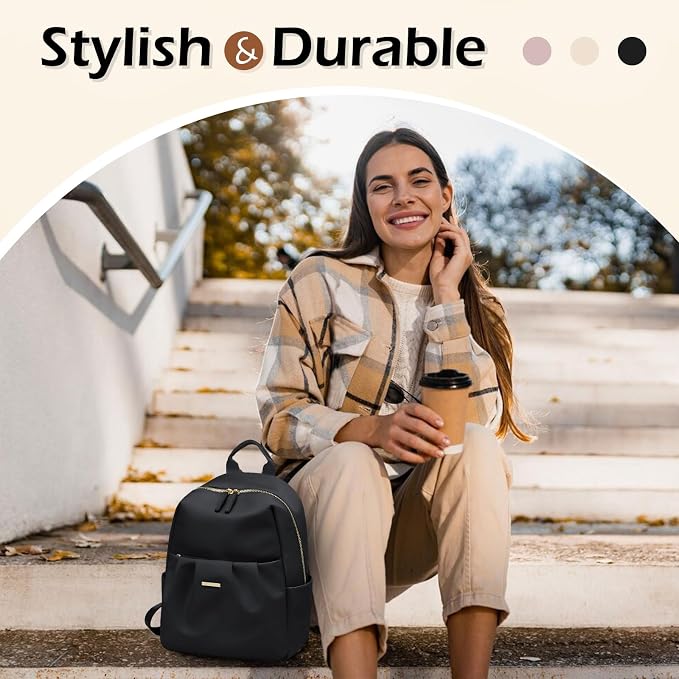 Backpack for Women, Small Cute Backpack Purse Lightweight Casual Daypack Backpack for Travel Mini Backpacks for Ladies College Work,9.7Inch,Black - Image 7