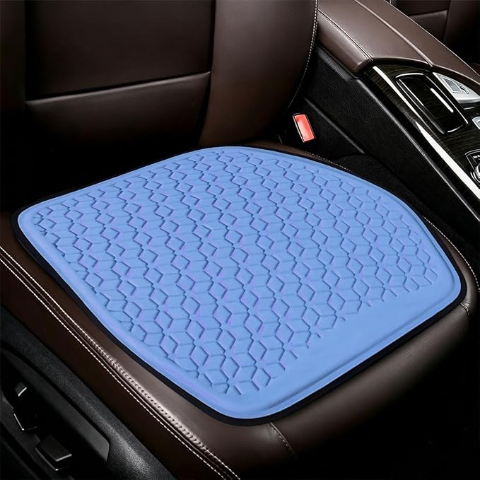 Zpana Gel Car Seat Cushion, Non-Slip & Comfortable Automotive Chair Protector Pad for Driving, Breathable Vehicle Interior Mat Cover Accessories, Universal Fit (Dark Blue) | Comfortable Automotive Chair Protector Pad, Vehicle Interior Mat Cover Accesso... - Image 6