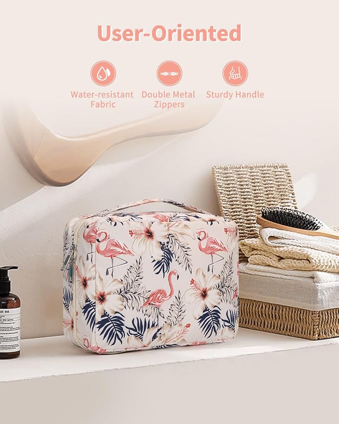 Narwey Small Hanging Travel Toiletry Bag for Women, Travel Bag for Toiletries, Makeup Bag Organizer Cosmetic Bags Make Up Bags for Girls - Image 6