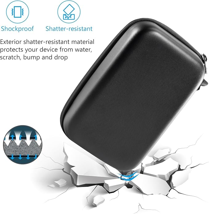 ProCase Hard Travel Electronic Organizer Case for MacBook Power Adapter Chargers Cables Power Bank Apple Magic Mouse Apple Pencil USB Flash Disk SD Card Small Portable Accessories Bag - Image 6