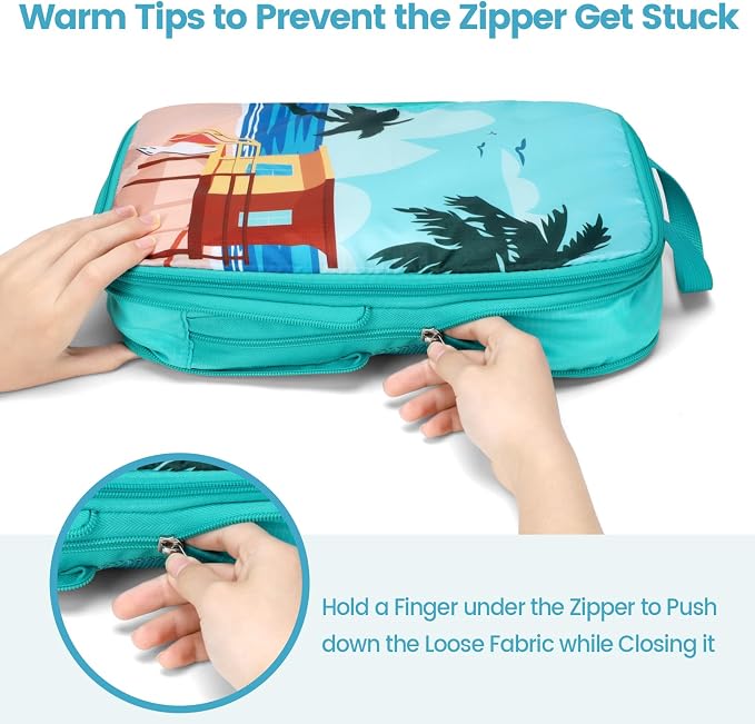 Cambond Compression Packing Cubes for Travel - 4 Set Tourist Landscape | 4 Set Keep Clothes Sorted, Easy to Find with Color-Coded Sizes, Compression Zip Design, Lightweight, Luggage Space Tidy - Image 9
