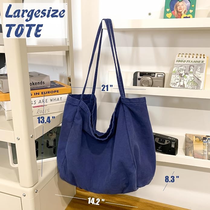 Canvas Tote Bag for Women Large Hobo Shoulder Bag for Work Travel Casual Message Bag Tote Purse handbags - Image 4