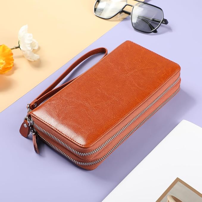 Small Compact Women Wallet RFID Blocking Genuine Leather Bifold Purse with ID Windows - Image 3
