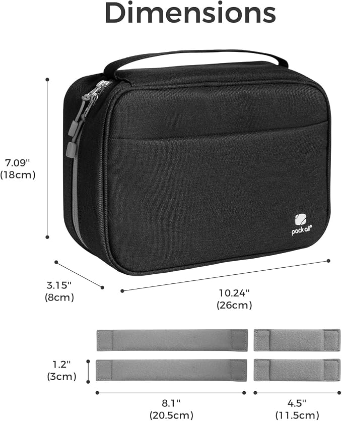 pack all Electronic Organizer Plus, Shockproof Cable Organizer Bag | Large Capacity, Water-resistant, Portable & Durable, Travel Tech Pouch for Chargers, Phones, USB Cords, Black - Image 6
