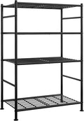 Sakugi Storage Shelves - 4 Tier Shelf Organizer, Heavy Duty Garage Shelving Unit with Leveling Feet, Stable Metal Shelves Organizer for Pantry, Kitchen and Closet, 33.0" W x 12.6" D x 57.2" H, Black by Sakugi