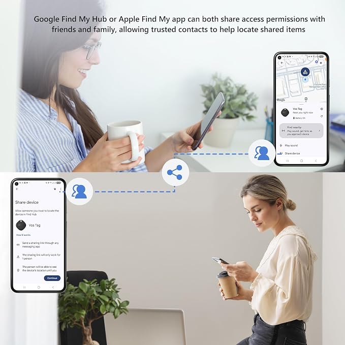 ATUVOS Air Tracker Tags-4 Pack for Android & iOS, Tracker Tags Work with Google Find Hub or Apple Find My APP, Smart Tags for Android, IP67 Waterproof Bluetooth Tracker Tag for Luggage, Keys - Image 6