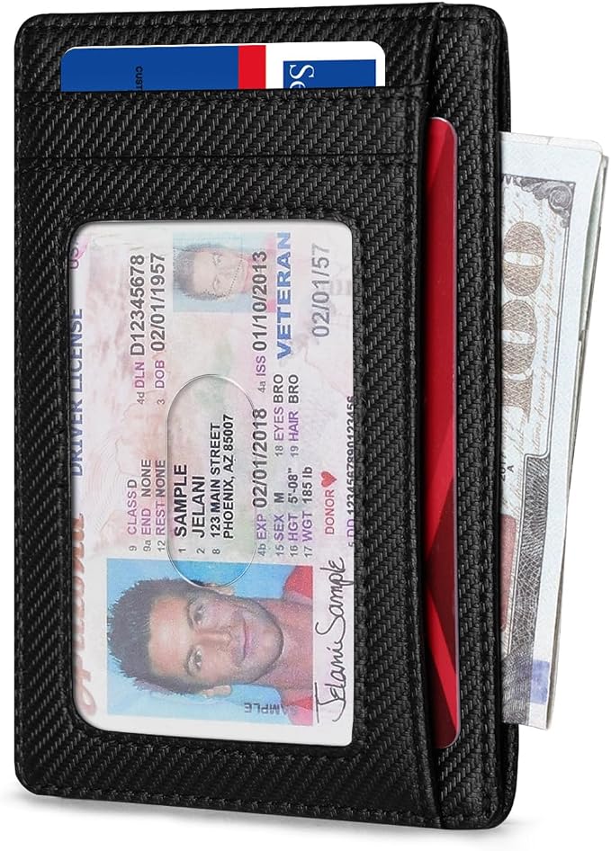 RUNBOX Slim Wallet for Men and Women, RFID Blocking Leather Card Holder | Minimalist 8-slot design fits IDs and credit cards in a thin profile for front pockets, purses, pants and travel - Image 4