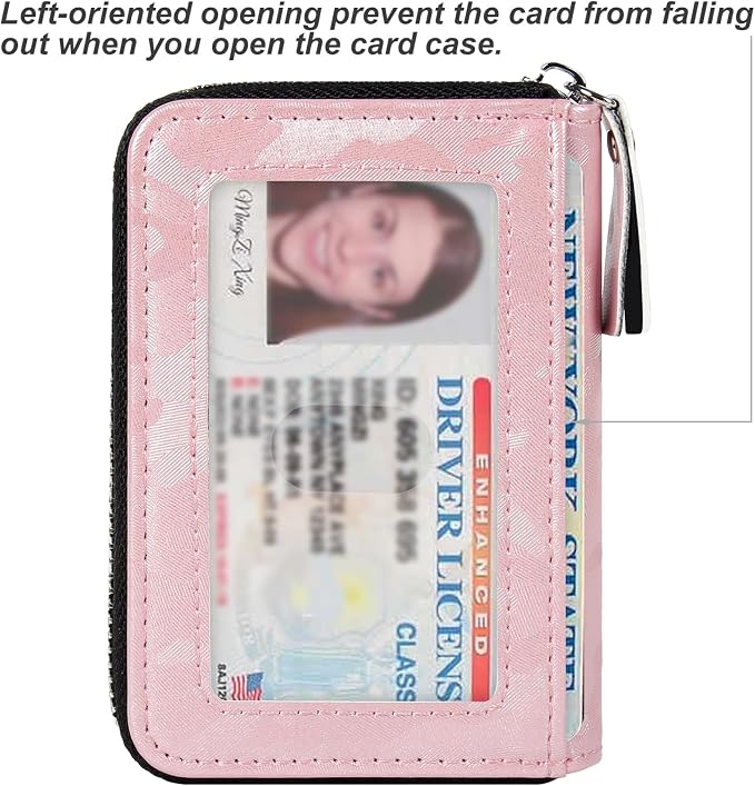 Credit Card Wallet, RFID Card Case Wallet, Zipper Card Cases Holder for Men Women, RFID Blocking, KeyChain Wallet, Compact Size Card Organizer Case for Women - Image 2