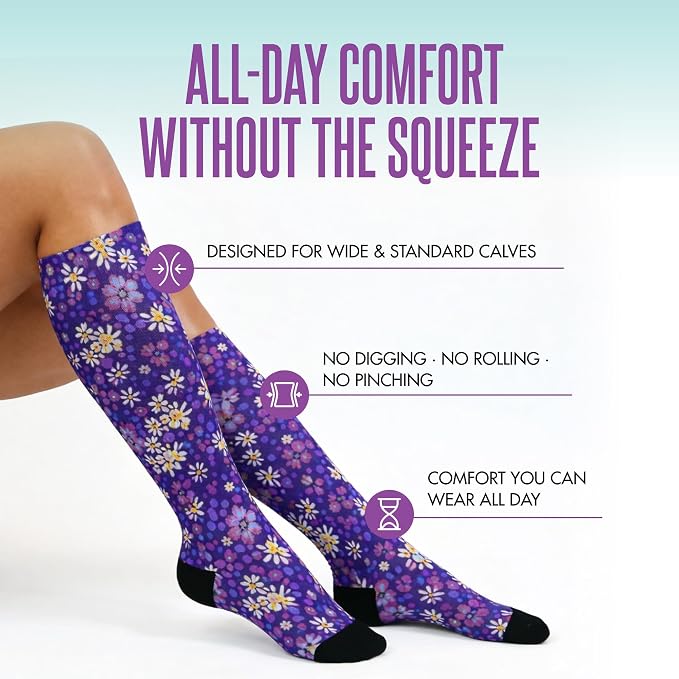 Crazy Compression Socks, Comfortable Support Socks for Recovery, Travel, Hiking, and Long-Hour Comfort w/Fun Designs - Image 2
