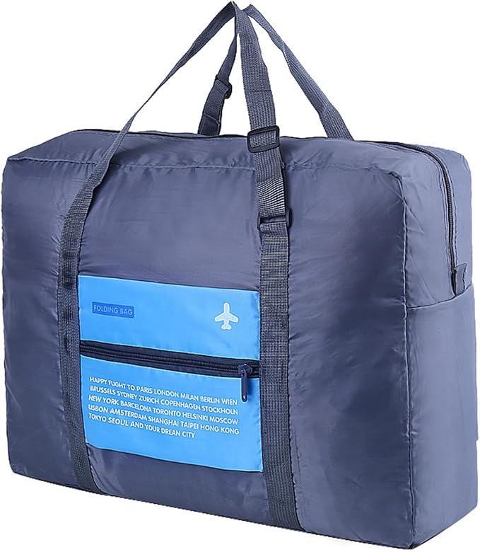 Travel Bag Spirit Airlines Personal Item Bag 18x14x8 Foldable Travel Duffel Bag Tote Carry on Luggage Duffle Overnight for Women and Men (Blue) - Image 8