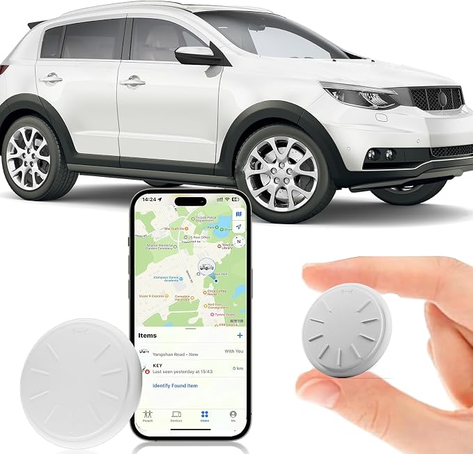 GPS Tracker for Vehicles, 1PCS Real Time GPS Tracker for Car Work with Find My (iOS Only),MINI Car Tracker Device Hidden,No Monthly Fee, Waterproof Car Tracker by HONGTOPH