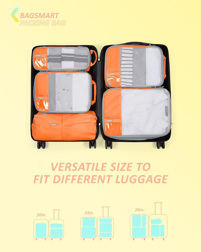 BAGSMART Compression Packing Cubes for Travel Essentials | 14 Set /6 Set /4 Set/2 Set, Lightweight, Durable - Image 3