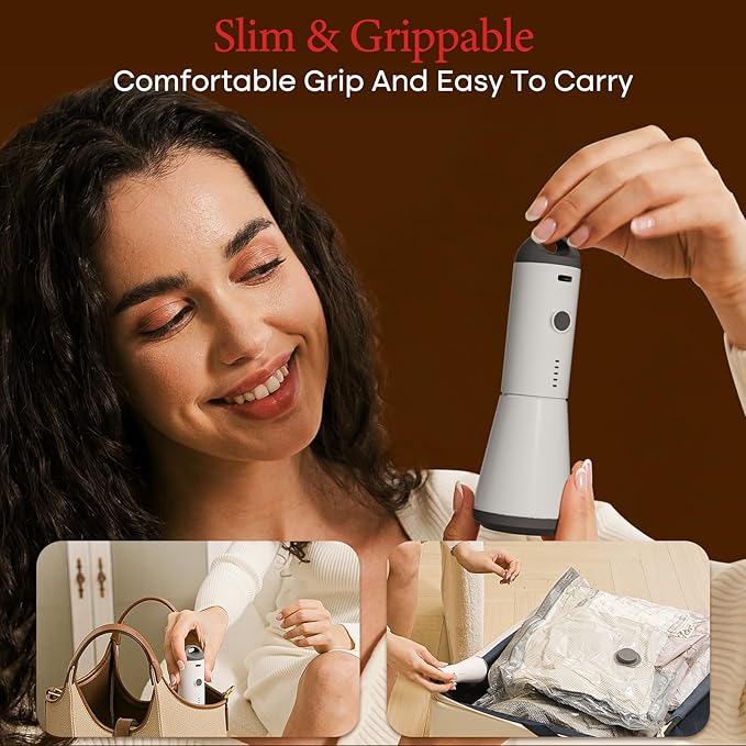 Vacbird Travel Vacuum Bags with Rechargeable Pump, Carry-On Space Saver | See Contents Easily with Transparent Bags, 1500mAh Pump Compresses 90+ Bags, Carry-On Size for Easy Travel Packing - Image 6