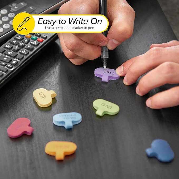 Wrap-It Storage Cable Labels - Oval, Macaron (36 Pack) | Write On Cord Labeler Wire Label Tags - Image 3