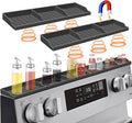 30 Inch Magnetic Spice Rack Above Stove - Silicone Shelf Organizer Suctioned to Back of Stove for Storage - Dark Grey by Hydream
