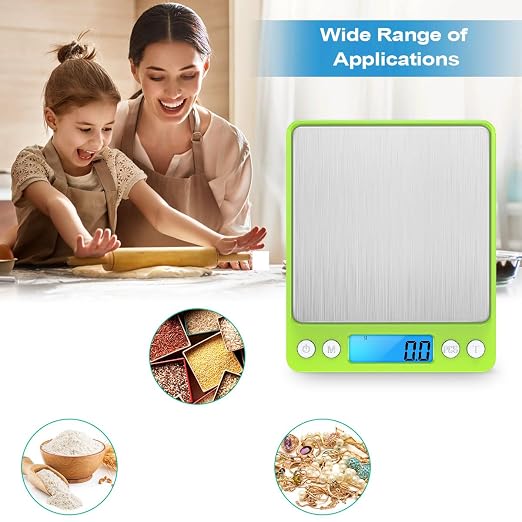 Digital Scale, 3000g, 0.01 Ounces, 0.1 Grams Accuracy Mini Kitchen Food Scale with 2 Trays, Pocket Scale for Jewelry, Coffee, LCD Display, Tare Function, Stainless Steel - Image 6
