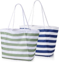 KALIDI Beach Tote Bag Women Large Waterproof Sandproof Shoulder Handbags | Foldable Grocery Bag Striped Pool Bag Lightweight Travel Purse for Picnic Travel Vacation Casual Errands Everyday Daily by KALIDIFANCYFOREST
