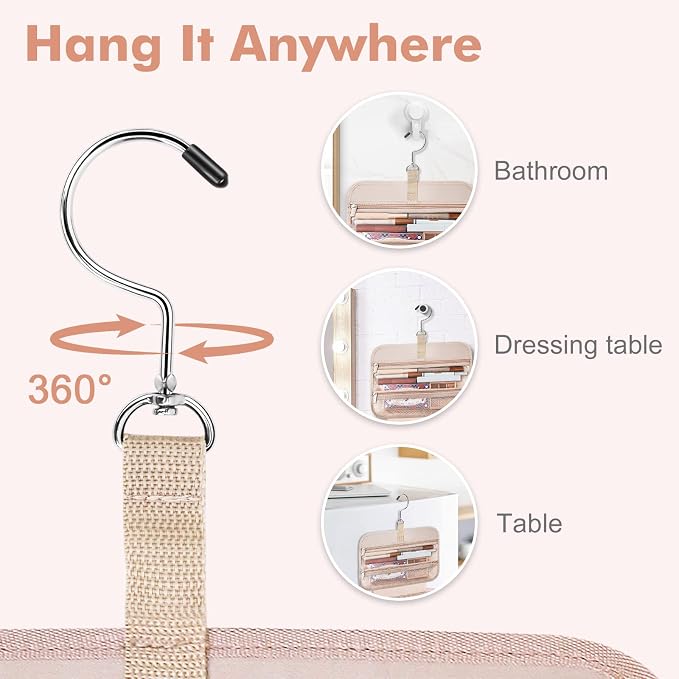 Toiletry Bag for Women, Large Cosmetic Travel Bag, Hanging Toiletry Bag for Bathroom, Thickened PVC Waterproof Makeup Bag, Toiletries Bag for Travel Business Trips and Camping, Black - Image 5