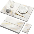 Large Stone Dish Drying Mat for Kitchen Counter, 2 PCS Quick Dry Stone Mats, Foldable Water Absorbing Diatomaceous Earth Drying Dishes Pad for Countertop Bottle Utensil Cup(Yellow White 24"x16"&8"x4") by linidcoudhome