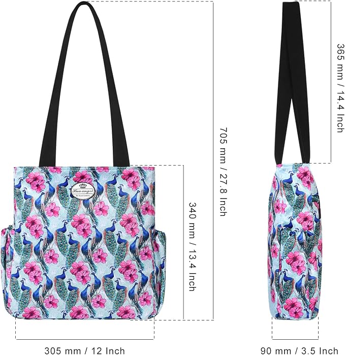 HUA ANGEL Floral Tote Bag - Casual Shoulder Bag Daily Tote Bag with Zipper Gym Travel Shopping Work Handbag for Women - Image 4