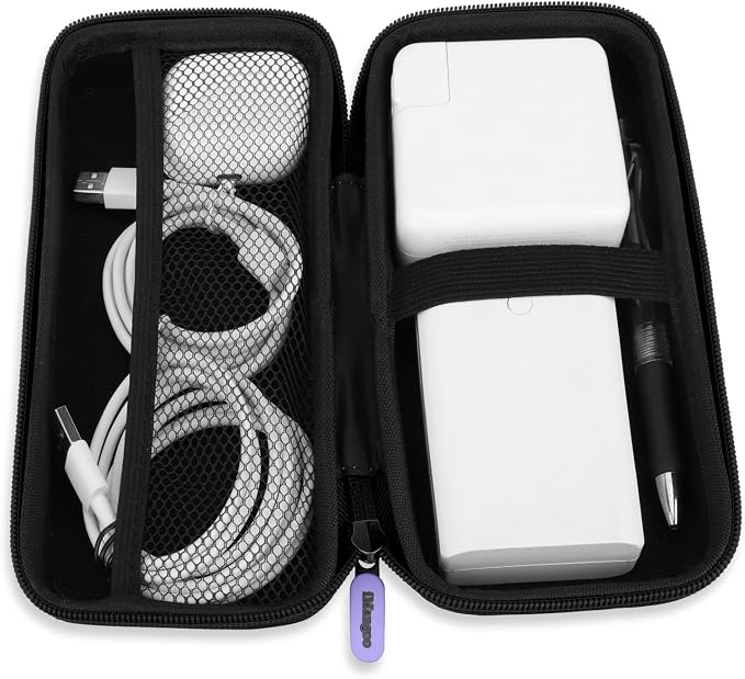 iMangoo Travel Essential Electronics Organizer Charger Case Carrying Pouch | 8.5x4.5x2" Power Bank Tech Accessories Protective Storage Shockproof Portable Purse Men Women School Office Trips Must Have - Image 4
